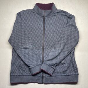 Robert Graham Men’s Gray Purple Reversible Full Zip Jacket Men’s XL - Fits Large